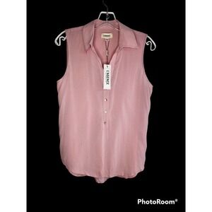NEW L’AGENCE XS Sleeveless Henley Blouse Top Pale Mauve Lightweight